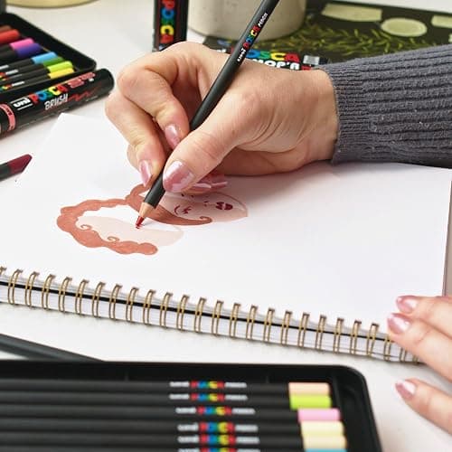 POSCA® Colored Pencils, Soft Core, 48 Count, Ultra-Smooth, Rich Pigment, Vibrant Colors for Blending, Shading & Layering, Adult Coloring & Drawing thumbnail 2