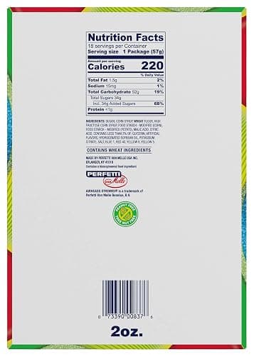 Airheads Xtremes Belts Holiday Candy, Chewy Candy Package, Christmas Stocking Stuffers for Adults & Kids, Rainbow Berry Fruit Flavor Artificially Flavored, 2 Ounces (18-Pack) thumbnail 2
