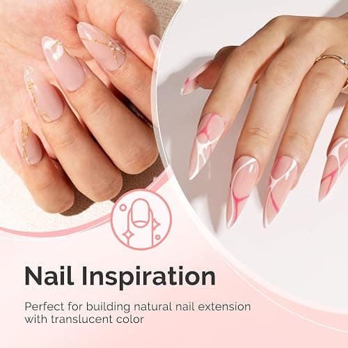 MelodySusie 2PCS 15ML Nude Builder Nail Base Gel for Nails Thickening,Soak Off UV Extension Gel,Rhinestone Glue in a Bottle for Nail Art Design Gift for Women DIY Manicure at Home 019 * 2 thumbnail 5