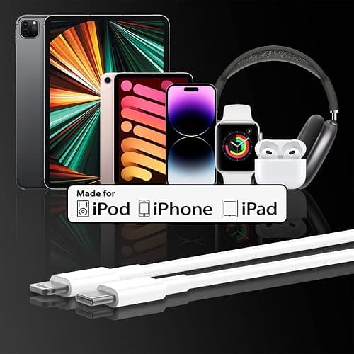 2Pack for iPhone14/13/12 Fast Charger Cable 6ft [Apple MFi Certified], USB Type C to Lightning Cable 6 Foot Apple iPhone Charging Cord for iPhone14 13 12 Pro XR XS Plus thumbnail 4