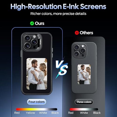 Talhfae Smart E Ink Case for iPhone 14/15 Plus, MagSafe NFC 4.0" HD | 528x768 4-color always-on E Ink display, faster NFC transfer, DIY photo changing, AI art, customizable TPU anti-drop case. thumbnail 3
