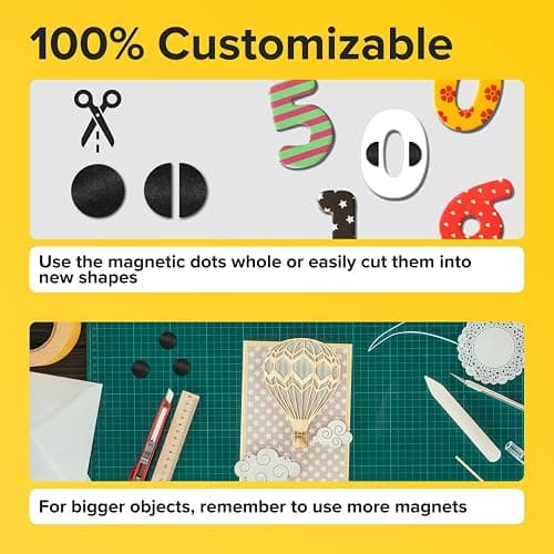 Peel-&-Stick Flexible Adhesive Magnets - 120 Magnetic Dots for Office Supplies, Whiteboard, Crafts, Fridge, & School Projects thumbnail 3