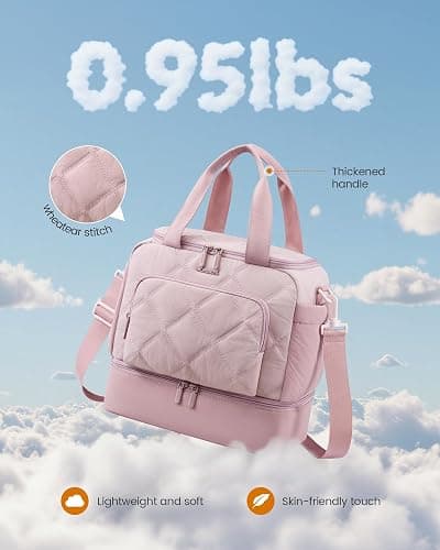 LOVEVOOK Insulated Lunch Bags for Women, Double Deck Pink Lunch Box | Quilted Puffer Lunch Bag Women, Fit and Fresh, Wide Opening Loncheras Para Mujer, Large Lunch Cooler For Work Travel Teacher thumbnail 6