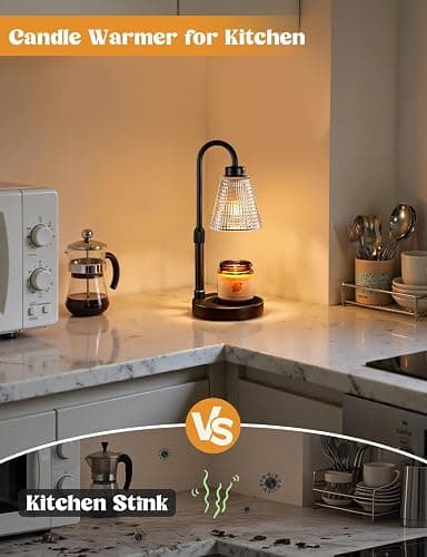 Innqoo Candle Warmer Lamp with Timer, Dimmable Candle Warmer for Jar Candles, Height Adjustable Wax Melts Warmer, Birthday Gifts for Women Mom, House Warming Gifts New Home Decor thumbnail 5