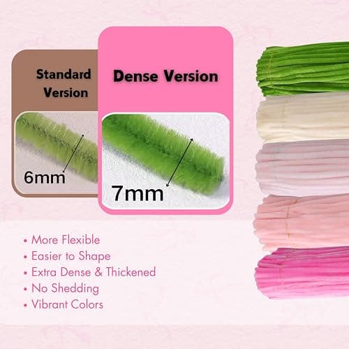 Balinging Upgraded 900 pcs Colorful Chenille Pipe Cleaners for Crafts, Extra Fuzzy Flexible Stems, 12 Inch Length for DIY Art, Kids and Adults Creative Projects thumbnail 3