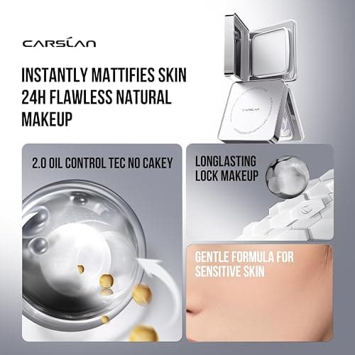CARSLAN 2.0 Black Magnet Soft Focus Powder, Waterproof Translucent Pressed Setting Powder, 24H Longlasting Talc-Free Face Powder, Oil Control Compact Makeup,03 Translucent For Sensitive Skin, 0.28Oz thumbnail 3