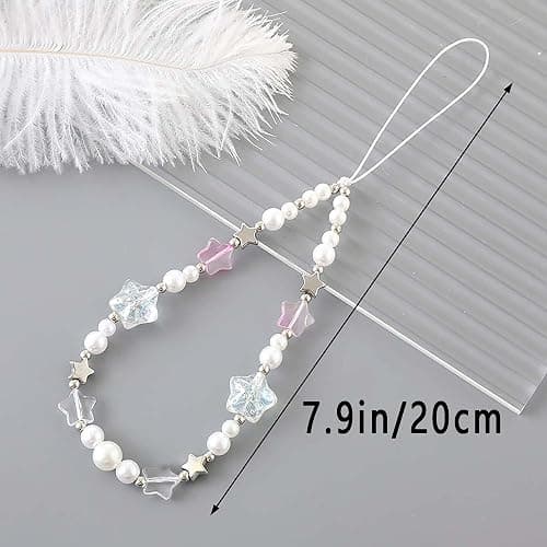 Staqlo Beaded Phone Charm Cute Fixed Beads Pearl Wristlet Chain Camera Wrist Strap CarKey Lanyard - PH-hdcy-44 thumbnail 3