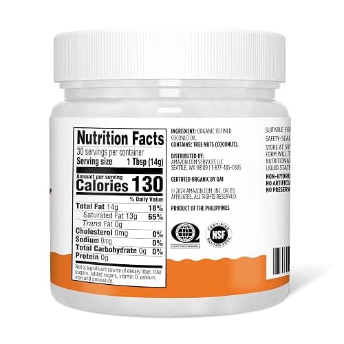 Amazon Grocery, Organic Refined Coconut Oil, 15 Fl Oz (Previously Amazon Fresh, Packaging May Vary) thumbnail 2