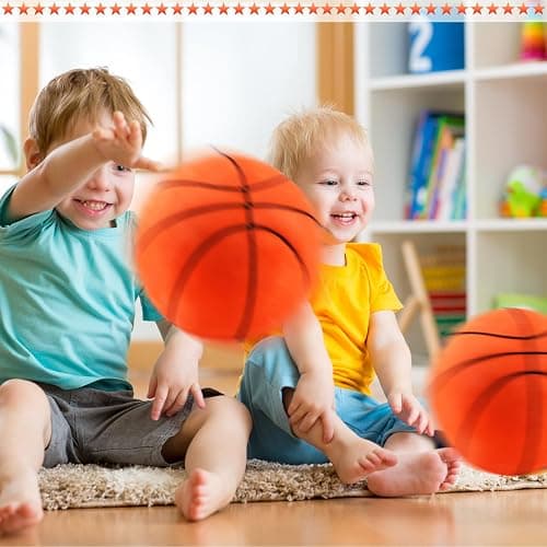 HyDren 2 Pcs Plush Basketball Pillows Fluffy Soft Stuffed Sports Throw Pillows Cute Basketball Shaped Cushions for Bedroom Nursery Room Decoration thumbnail 6