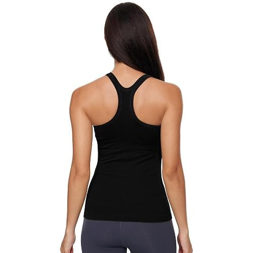 Yoga Racerback Tank Top for Women with Built in Bra,Women's Padded Sports Bra Fitness Workout Running Shirts thumbnail 7