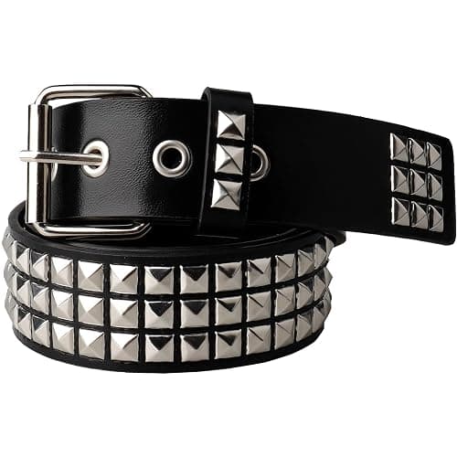 RUILAIBO Studded Belt Metal Punk Rock Rivet Belts for Women/Men Grommet Pyramid Goth - Image 1