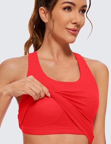 CRZ YOGA Butterluxe Workout Racerback Tank Tops for Women - Padded Athletic Spandex Yoga Shirts with Built in Bra thumbnail 3