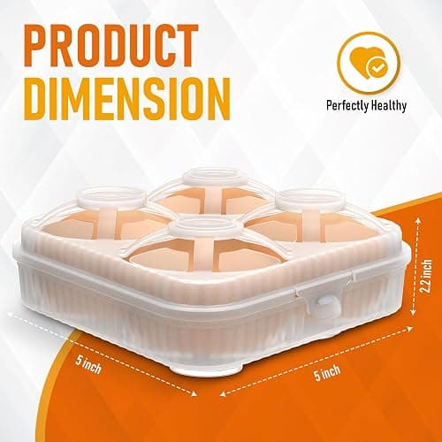 ZPU Egg Holder Camping, 1Pcs 4 Grid Egg Container, Plastic Egg Carrier for Camping Picnic Travel Outdoor Refrigerator Kitchen, Clear White thumbnail 2