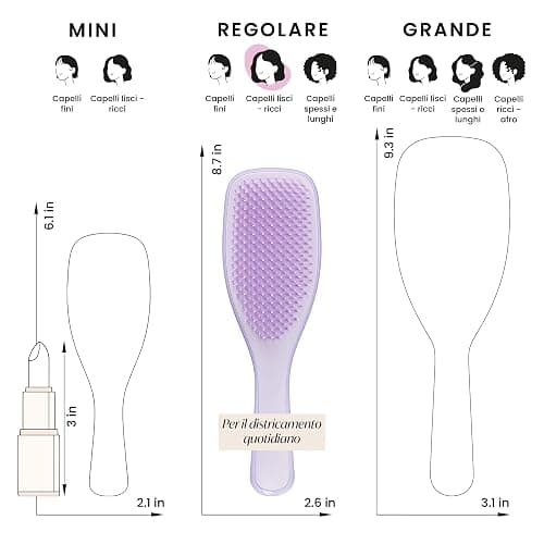 Tangle Teezer Fini e Fragili Ultimate Detangler per capelli colorati, fini e sottili - Spazzola a doppie setole morbide riduce rottura e lo strappo - Ideale per capelli delicati - Viola Ipnotico thumbnail 7