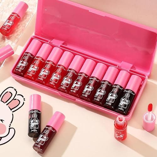 10 Colors Lip Tint Stain Set, Korean Lip Gloss Set, Watery Mini Liquid Lipstick Long lasting, Transfer-Proof, Multi-Use Lip and Cheek Tint, Lipgloss Set for Teenage Girls and Women thumbnail 4