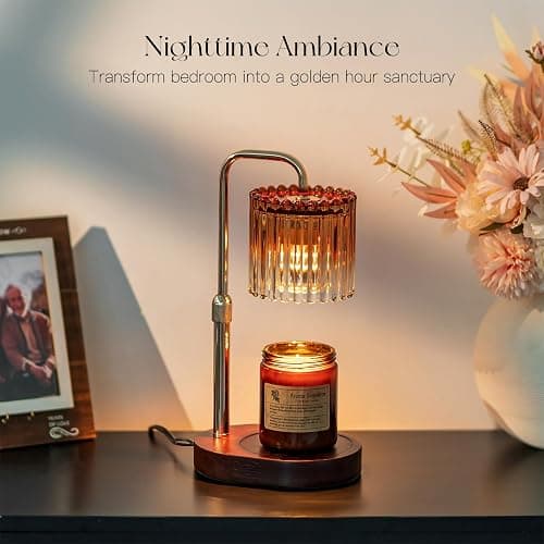 Candeldo Candle Warmer Lamp with Timer: Candle Warmers with 2 Bulbs Dimmable Height Adjustable Wax Melt House Warming Gifts New Home Bedroom Decor Gift for Women thumbnail 3