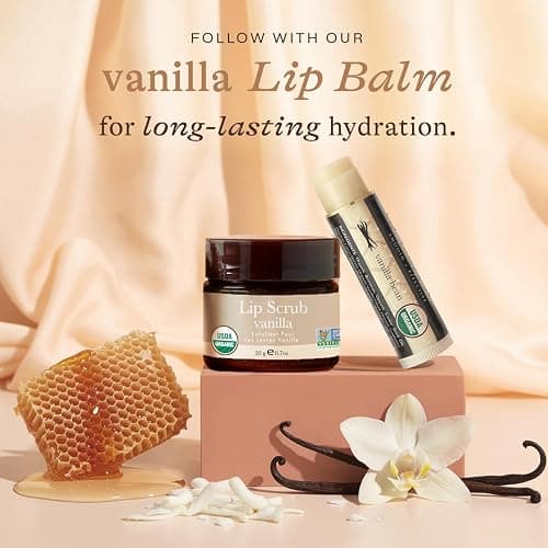 USDA Organic Lip Scrub Vanilla - USA Made with Natural Ingredients, Moisturizing Scrub Exfoliator for Dry Lips, Lip Sugar Scrubber Exfoliator for Smooth Lips, Small Beauty Gifts thumbnail 8