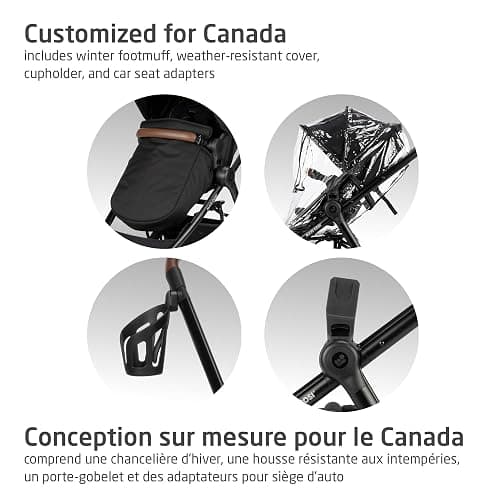 Maxi-Cosi New Generation Zelia Luxe 5-in-1 Modular Travel System, Carriage Mode, Reversible Toddler Seat, Mico Infant Car Seat (included), Enhanced All-Terrain Wheels, Use from Birth – Bassalt Black thumbnail 6