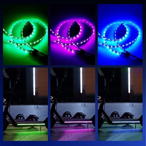 LED Strip Light, SUNJULY Electric Scooter Foldable LED Strip Lights for Skateboard, Scooter, Party and Indoor Outdoor Decoration for Xiaomi M365/m365 pro thumbnail 4