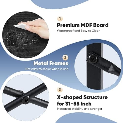 DUMOS 44 in Computer Desk for Home Office, Modern Study Work Table Simple Style for Bedroom, Writing Desks with X-Shaped Reinforcement, Black thumbnail 6