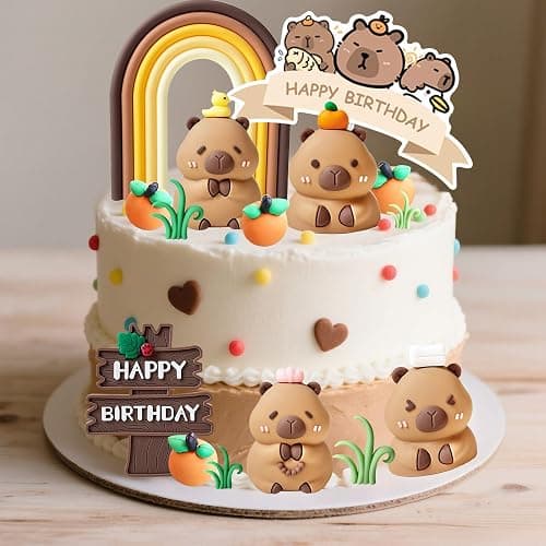 Capybara Cake Toppers Mini Blowfish Party Supplies for Capybara Birthday Party Supplies Shower Favors thumbnail 2
