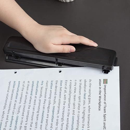 Amazon Basics 3 Hole Punch, 10 Sheet Capacity, Black thumbnail 6