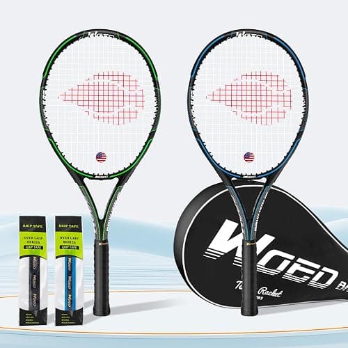 WOED BATENS Adult 2 Player Tennis Racket Perfect for Beginner and Professional Players, 27” Speed Tennis Racquet Include Overgrips, Tennis Bag, Vibration Dampes, Covers thumbnail 5