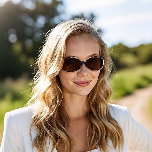 Wzerry Polarized Sunglasses for Women, Rhinestone Wrap Around Sunglasses Trendy Bling Sunglasses UV400 Protection for Driving thumbnail 2