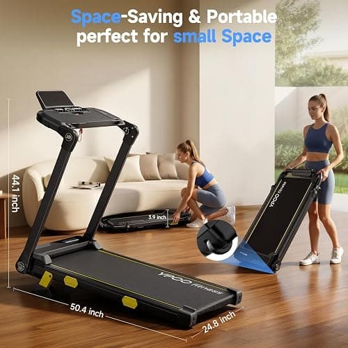 YPOO 13% Incline Walking Pad Handle 6.2MPH RGB Light Foldable | Home & office, 13% incline with RGB light, 6.2MPH speed, handle bar, 300LBS, Portable Folding Walking Treadmills & App thumbnail 9