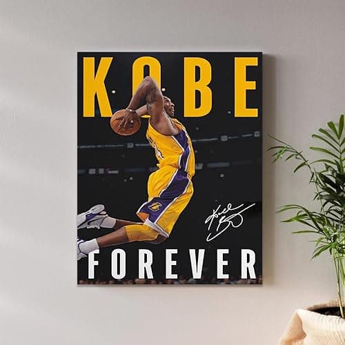 Kobe Bryant Dunk Canvas Wall Art - Iconic Basketball Motivational Poster Inspirational Canvas - Lakers Legend Sports Canvas Wall Artwork for Home, Gym, Office, or Bedroom 8x10inch thumbnail 4