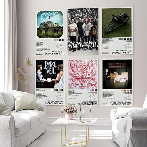 Oulores A Set Of 6 Pierce The Veil Poster （Unframed） Music Album Cover Signed Limited Edition Posters Canvas Posters 08x12inch(20x30cm) Style thumbnail 4