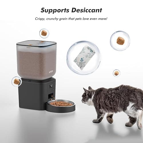 Automatic Dog Feeder - 8L/34 Cups Large Capacity Automatic Cat Food Dispenser with LCD Screen, Large Food Tray, Battery Operated, Timed Cat Feeder, Up to 50 Portions 6 Meals Per Day, Keeps Fresh thumbnail 5