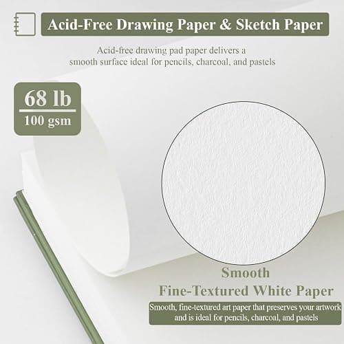 SuFly Small Sketch Book 5.5"x8.5", 2-Pack Mini Sketchbook, Spiral Bound Sketchbook Hardcover with 200 Sheets of 68lb/100gsm Mini Drawing Pad Paper, Small Sketch Pads for Drawing for Adults & Kids. thumbnail 3