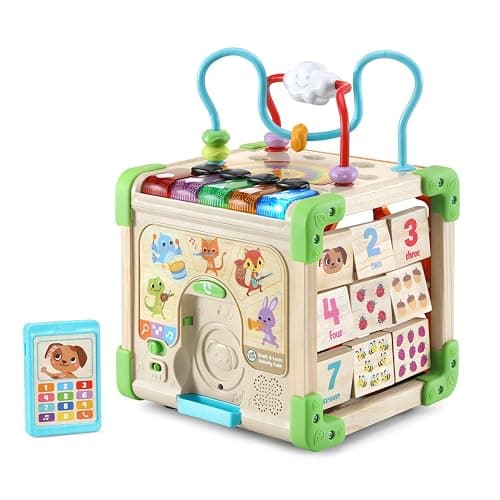 LeapFrog Touch and Learn Electronic Musical Light-Up Wooden Activity Cube Toy, Animal Themed, Ages 1 and Up thumbnail 3