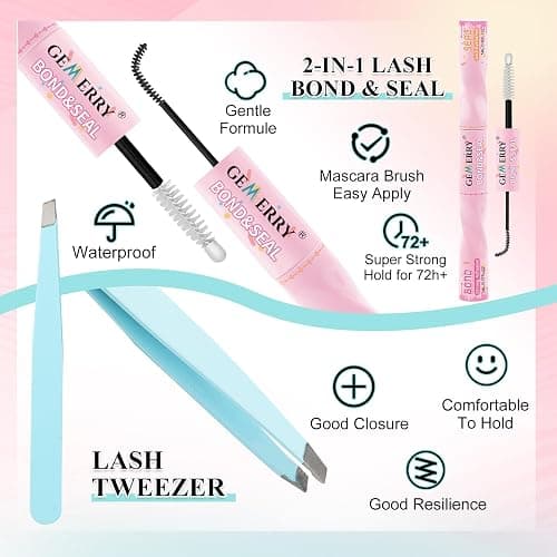 GEMERRY Lash Clusters Kit 565Pcs Eyelash Extensions Kit Individual Lashes D Curl Fluffy Wispy False Eyelashes with Lash Bond and Seal and Tweezers(30D+40D+50D+60D+80D+100D, 8-16mm) thumbnail 5