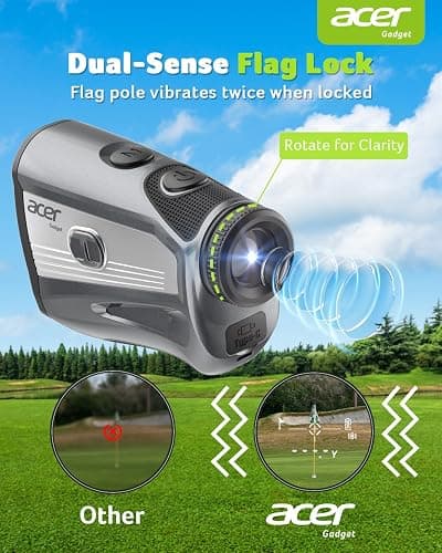 Acer Gadget Golf Rangefinder with Slope - 1200/1700Yards Laser Range Finder for Golfer, 6X Magnification Rangefinders Golf with Flag Pole Locking Vibration, Rechargeable Magnetic Gifts for Golfers thumbnail 5