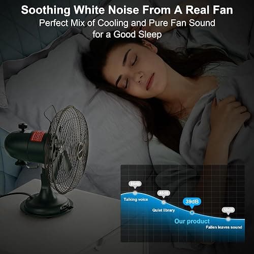 AMACOOL Oscillating Vintage Fan, All Metal 8" Retro Table Top Fan, Adjustable Head Tilt, Quiet 3 Speeds Plug-In Desk Fan for Bedroom Home Office & Kitchen thumbnail 3