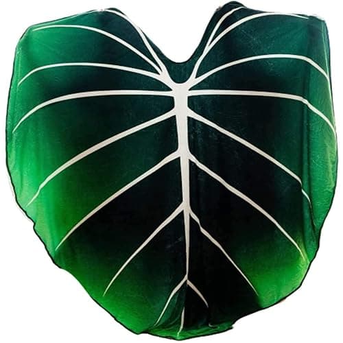 Leaf Blanket, Big Leaf Blanket Shape,Soft Plush Flannel DoubleThrow Decorative Leaves Design for Plant Lovers Bed Couch and Sofa[（79x91inch - Image 1