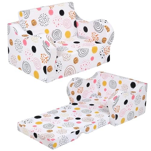 MOMCAYWEX Firework Kids Sofa, 2-in-1 Kids Couch Fold Out, Convertible Sofa to Bed for Girls and Boys - Image 1