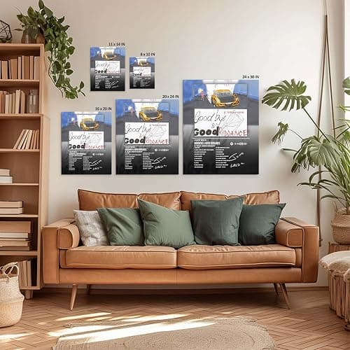 Juice WRLD Canvas Wall Art Goodbye & Good Riddance 5-Year Anniversary Special Edition Rap Album Cover Poster, Exclusive Music Prints for Bedroom Game Room Living Room Bar Studio, Framed 11x14inch thumbnail 7