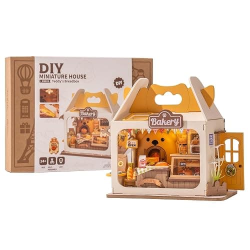 Wowood DIY Mini House Building Teddy Miniature Kit Breadbox, Miniverse Lifestyle Bookshelf Decoration, Cute Craft Kits for Women or Girls 14+, Kawaii Gifts Hobbies for Crafters (Teddy's Breadbox) thumbnail 9