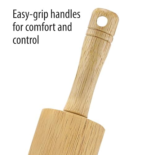 FARBERWARE Classic Wood Rolling Pin, 18-Inch Hardwood Dough Roller for Baking Pizza, Pies, Pastry and Cookies, Ergonomic Handles, Kitchen Essential thumbnail 4