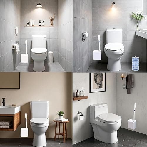 JEXYRON Wall Mounted Holder Fit for Clorox Toilet Wand, Compatible with Clorox Toilet Wand Holder only, Automatic Open and Closing Lid Design, White thumbnail 7