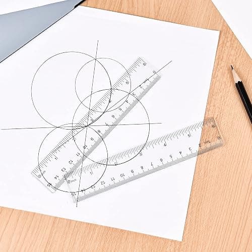 Unjoo Clear Plastic Ruler 6 Inch Straight Rulers, for School, Office, 2pcs | Shatterproof Rulers, with Inches and Centimeters, Easy-to-Read Markings, Plastic Drafting Measuring Ruler thumbnail 2