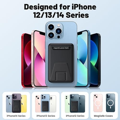 YAGOPAL Magsafe Power Bank 10000mAh Magnetic Wireless Power Bank with Foldable Stand and LED Display Portable Charger 22.5W PD Fast Charging Battery Pack For iPhone 17/16 /15/14/13/12 Mini Pro/Pro Max thumbnail 7