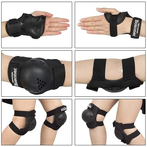 BOSONER Kids/Youth Knee Pad Elbow Pads for Roller Skates Cycling BMX Bike Skateboard Inline Rollerblading, Skating Skatings Scooter Riding Sports thumbnail 3