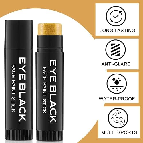 Metallic Gold Eye Black Stick,Anti-Glare Eye Black for Multi Sports | Glitter Eye Black for Baseball Football Softball, Anti-Glare Grease Stick Sports Favor Spirit Day Accessories thumbnail 2