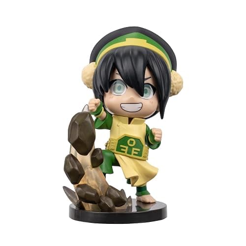 Jazwares Avatar: The Last Airbender Toph - 4-Inch Mini Figure in Kawaii Style in Dynamic Pose with Display Base - Image 1