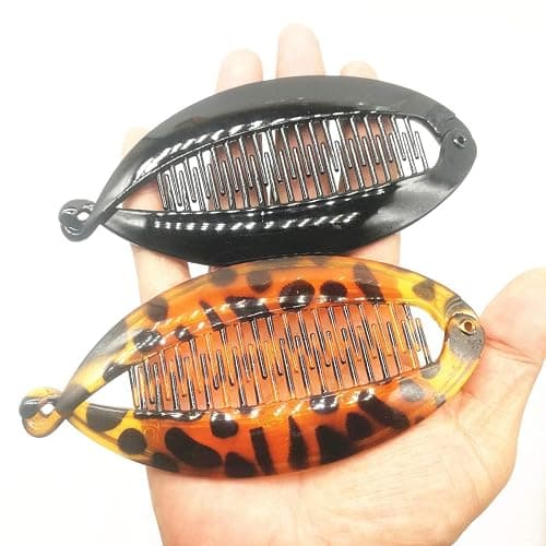 Ajinacious 3 Pcs Banana Hair Clips, Double Banana Clip Long Hair Clips, Vintage Clincher Combs Tool Accessories Fishtail Hair Clip Combs, Women Girls thumbnail 6