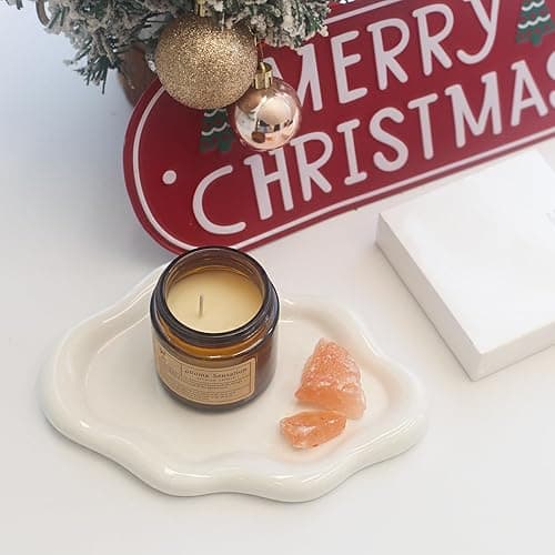 CCINPPY Ceramic Jewelry Tray Trinket Dish, Decorative Cloud Vanity Key Tray for Women, Ring Holder Dish, Cute Jewelry Plate Bowl Room Decor Aesthetic, White, Medium thumbnail 8
